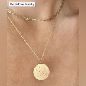 James Michelle Gold Stargazer Necklace Demi fine jewelry white topaz